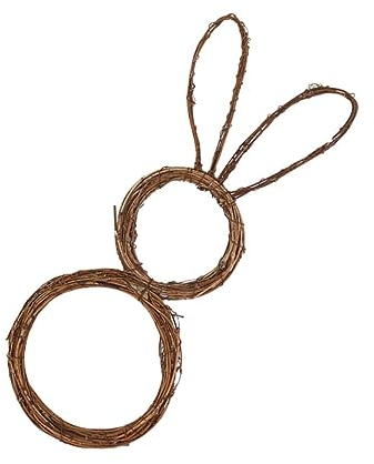 MUCKLILY Rattan-Kaninchen-Girlande Osterhasen-Kranz-dekor Entzückende Wohnkultur Osterhasenkranz Basteln Häschen-rattan-anhänger Für Die Osterdekoration Rattan-Hasen-dekor Traube Füllstoff