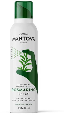 Rosmarin Spray in nativem Olivenöl extra 100 ml - Italienisches Öl Spray - Spray Light - 100% natürlich, 100% leicht, 100% einfach - Mit dem Spray sparen Sie bis zu 90% des Produkts