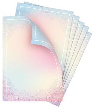 Briefpapier-Set 50 Designpapier DIN A4 Motiv Ornament beidseitig per Hand beschriftbar und mit allen Druckern und Kopierern bedruckbar für Einladung Briefpost Firmenpost Urkunde Zertifikate