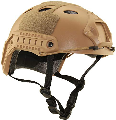 Mehrzweck-Sporthelm PJ-Typ schneller Helm taktischer Schutzhelm for Airsoft Paintball (Tan)