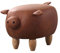 PPGE Home Schweine-Fußhocker, Tierfußhocker, niedriger Hocker, niedriger Hocker, Sofa-Hocker mit Holzbeinen, Kunstleder für Schlafzimmer, Wohnzimmer