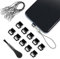 GEEHUA 10 Stück USB C Staubstecker Abdeckung, Typ C Anti Staub Stecker Staubschutz Abdeckung Schutzkappe mit 10 Stück Lanyard Telefonringband für Mobiltelefone und Reinigungsbürste (Schwarz)