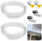 2 Pack Air Conditioner Drain Hose- 3 Ft Portable Leakproof AC Drain Hose Kit- Universal AC Drain Pipe Replacement with Hose Connector and Clamp for Window AC Mini Split Unit Parts