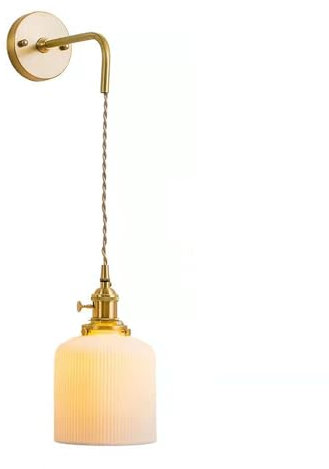 Tropibed Retro-Keramik-Wandlampen mit Schalter, Keramik-Wandleuchte mit verstellbarem Kabel, Keramik-Wandleuchte für Schlafzimmer, Nachttisch, Flur, Keramik-Wandleuchte Wandleuchte Innen (A)