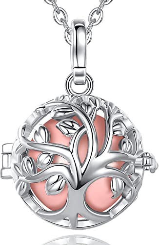 CELESTIA Bola Grossesse Original Collier Bola de Grossesse Argent Arbre de Vie Pendentif Carillon Bijou Femme Enceinte Cadeau