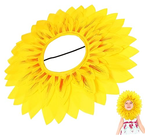 Hohopeti Partyzubehör kinder dekor Sonnenblumenmütze für Kinder Anlage sonnenblumen kopfschmuck Sonnenblumen-Kopfbedeckung hochzeitsdeko Stirnband Dekorationszubehör für den Kindergarten