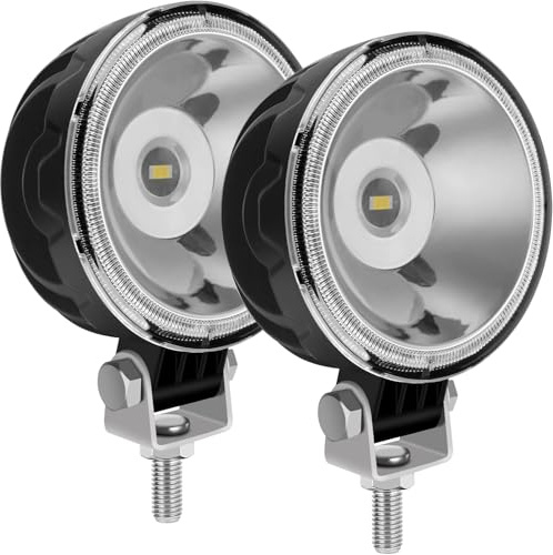 2Pcs 3 Zoll Weiße LED Arbeitsscheinwerfer,12V 24V Spot LED Zusatzscheinwerfer Nebellicht,Scheinwerfer für Boot Traktor Bagger Schlepper Gabelstapler landwirtschaftliche Lampen IP67 Wasserdicht