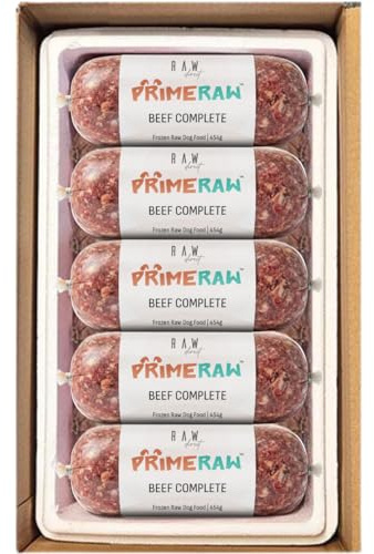 RAW DIRECT Prime Frozen BARF Dog Food – 454g Rolls | 20 or 30 Rolls Pack | Premium Natural Barf Diet | High-Protein, Grain-Free & Nutrient-Rich (30, Beef Complete)
