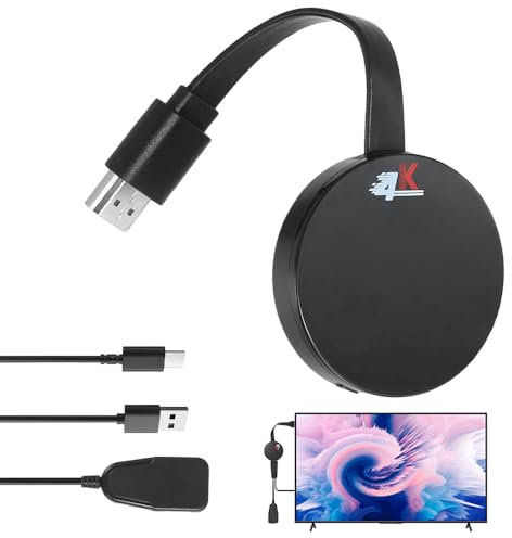 Rppiup Wireless HDMI Display Adapter, 2.4/5GHz 4K wireless HDMI dongle, 1080P Wireless Display Adapter, Screen Mirroring Device for TV/i-Phone/Android/Monitor/Projector, Support Miracast/DLNA/Airplay