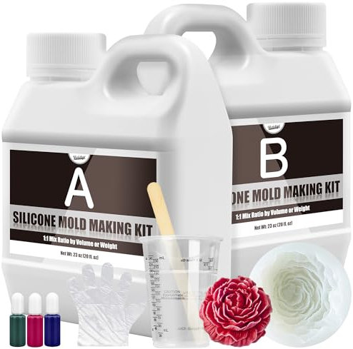 Flüssiges Silikon Kautschuk - 46oz / 1.2L Lichtdurchlässiger 15A Silikon Flüssig für Formen Herstellen - 1: 1 Verhältnis Abformsilikon für DIY Silikonformen, Harzformen, Kerzenformen, Gießen, Basteln
