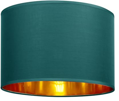 GIGGI Fabric Lamp Shades with Golden Inner, 10 Green Lampshades for Ceiling Lights, Table Lamps & Floor Lamps, Light Shade Ceiling for Living Room, Bedroom, Kitchen, Hallway, Office, Home Décor