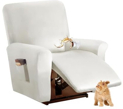 6 Stück Stretch Sofa Überzug Kunstleder Sofahusse für elektrische Liegesessel 1 2 3 Sitzer mit Tasche (1 Sitzer Typ 7)