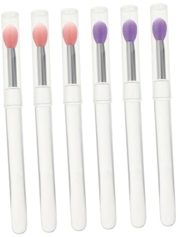 OUNONA 6pcs Silicone Lip Mask Brush Lipstick Brush Caps Applicator Wand Makeup Tool for Eyeshadow Lip Balm Application