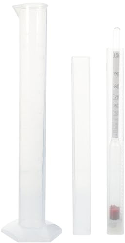 Angoily Triple Scale Alcohol Hydrometer Kit for Home Brew Wine Making Supplies and Distilling Supplies Alcohol Meter for Measuring Sugar and Specific Gravity Includes Test Cylinder