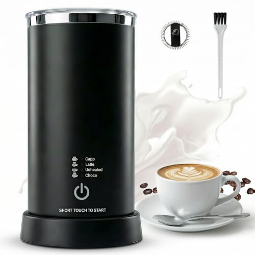2026 Upgrade 4-in-1 Electric Milk Frother Automatic Milk Frother | Hot Froth, Heat Milk, Cold Froth & Hot Chocola Modes and Large Capacity for Latte & Cappuccino