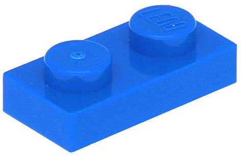 LEGO 50 x Plate 1 x 2 Blue