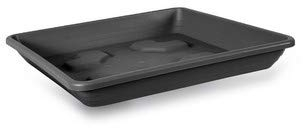 Blim Soucoupe carrée pour Pot de Fleurs, Anthracite, 16 x 16 cm