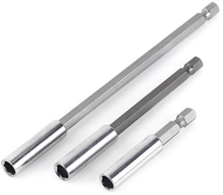 Prolunga per cacciavite elettrico, 1/4 di pollice esagonale, prolunga per trapano magnetico, 3 pezzi, per la maggior parte dei cacciaviti elettrici, punte e punte