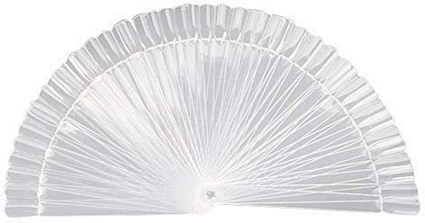 50pcs Nail Tips Sticks Polish Display Fan Nail Art Tips Display Practice Wheel Tool Fan-shaped False Fake Nail