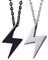 PJ JEWELLERY Edelstahl Blitz Halskette Blitz Blitz Donner Anhänger Geometrische Charme Für Männer Frauen Mädchen Paar, 2 stück