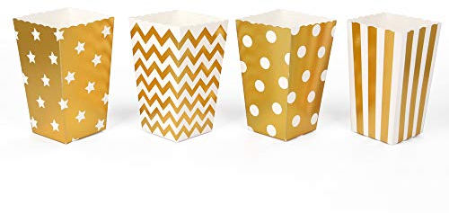 ewtshop® Popcorn-Boxen, 40 Stück in 4 verschiedenen Designs, Popcorn Tüten oder Candy Container für Partys, Kinoabende und vieles mehr
