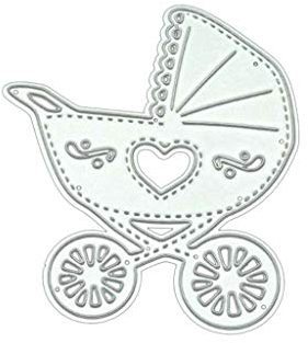 WuLi77 Kinderwagen Metall Stanzschablone Die Stanzen Zum Basteln Von Karten, Prägeschablone Für Scrapbooking, DIY Album, Papier, Karten, Kunst, Dekoration