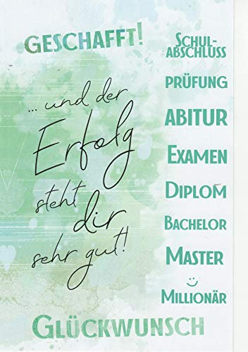 Kurt Eulzer die Glückwunschkarte: Abitur-Karte B6 mit Umschlag, individuell anpassbar