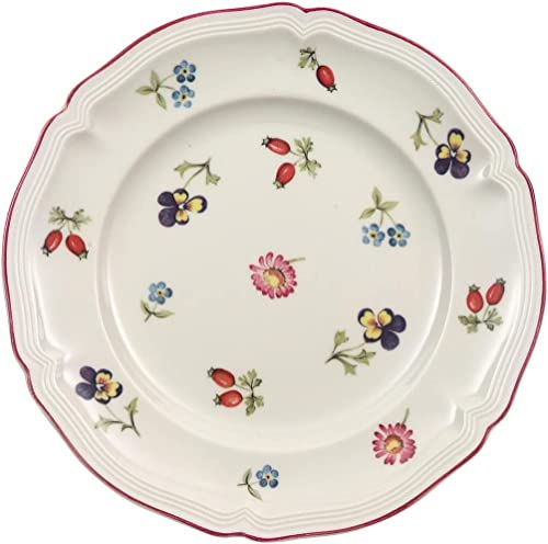 Villeroy & Boch Petite Fleur Brotteller 6 Stück Nr. 1023952660 und 4er Set EKM Living Edelstahl Strohhalme