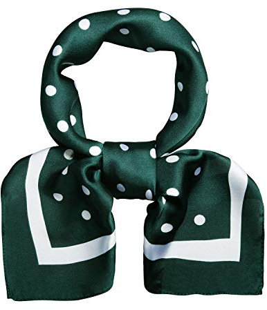 SOJOS Bandana Nicki-Tuch Damen Halstuch Kopftuch Seidentuch mit Polka Dot 70 x 70 SC317 (C13 Grün mit kleinem Punkt)