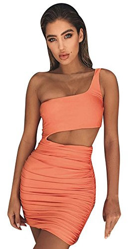 Lulupi Donna Vestito da Cerimonia Monospalla Abiti Sera Festa Spiaggia Abiti Sundress Senza Maniche Partito Vestito Estivo