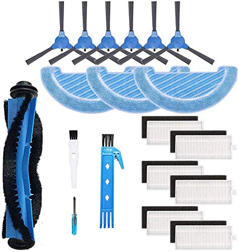Repuesto para Cecotec Conga Excellence 1090 Robot Aspirador Kit de Accesorios Cepillo Principal, Filtro Hepa, Cepillo Lateral, Mopas
