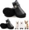 Hcpet Pfotenschutz Hundestiefel, Breathable Hundeschuhe mit Reflektierenden Riemen, Welpenschuhe für Kleine Hunde im Freien, rutschfeste Sohle Hundeschnee Stiefel, 4 Stück