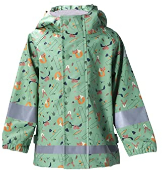 Sterntaler Kleinkind Unisex Regenjacke Kinder Regenjacke Waldtiere - Regenjacke Kind - Wasserdicht Reissverschluss und verschweißte Nähte - grün, 116
