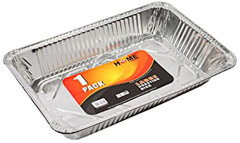 BH | 50 Pcs of X-Large Aluminium Foil Baking Trays | Reusable Disposable Containers for Food Storage, BBQ, Roasting (L 52.5 x W 32.5 x H 7.9 cm) Please Check Size Before Purchase - by Best House