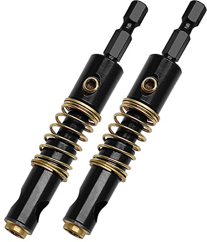 Aracombie 2pcs Shelf Pin Drill Bit 5mm & 1/4 Inch Self Centering Drill Bit Set, 1/4 Inch Hex Shank Hinge Installation Drill Bit Wood Reaming Bit, Self Drilling Bits for Wood Plastic Woodworking