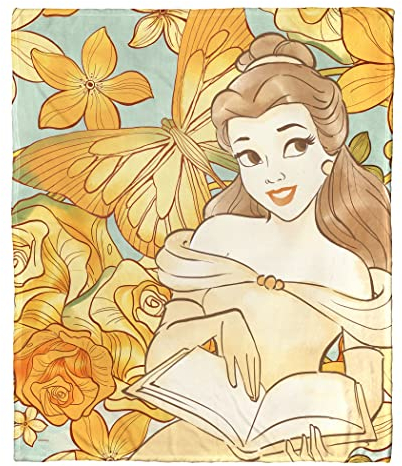 NORTHWEST Die Schöne und das Biest Silk Touch Überwurfdecke, 127 x 152,4 cm, Floral Fantasy Belle