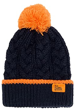LightHouse Kids Bobbie Warm Bobble Cable Knit Hat - Childrens Winter Outdoor Headwear