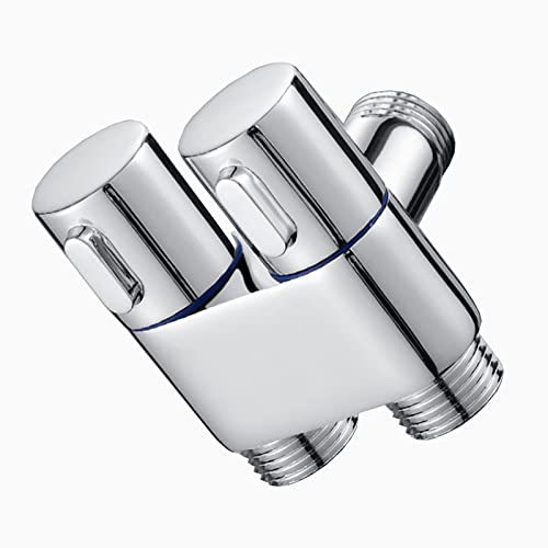 BiaoTeng Grifo Para Jardin Con Doble Salida,Grifo Exterior Jardin Doble Salida,Grifo Jardin Doble Salida 1/2,Salida Doble Grifo Lavadora Y Lavavajillas,Cromo B