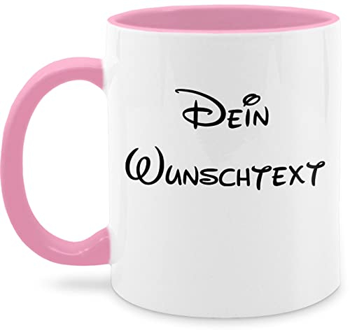 Tasse Tassen 325ml - Aufdruck selbst gestalten - Wunschtext I Geschenk mit eigenem Text personalisiert - 325 ml - Rosa - mug with name paartassen personalisierte custom kaffeebecher