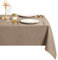 DWCN Khaki Tischdecke Leinenoptik Abwaschbar Tischwäsche Wasserabweisend Tischtuch für Esszimmer, Garten, Party, Hochzeiten oder Haushalt,135x220cm