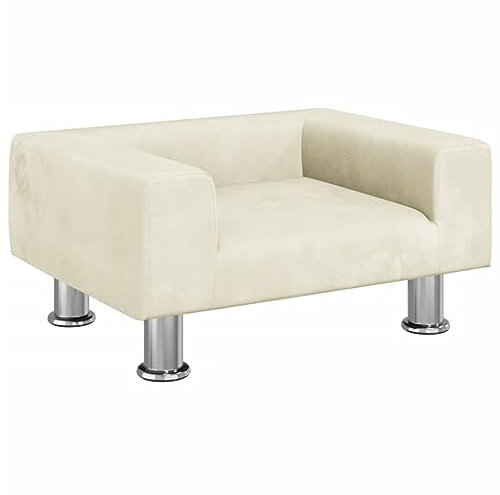 vidaXL Kindersofa, Couch für Kinder, Kindercouch mit runden Kanten, Kindersessel Minisofa Polstersofa Kindermöbel Sofa Kinderzimmer, Creme Samt