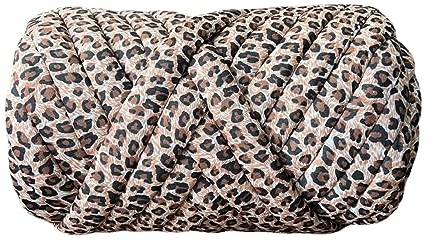 Sperriges Strickgarn, Dicke Wolle Zum Häkeln,100g/250g/500g/1000g Sperrige Armstricken Wolle Super Chunky Garn Sperriges Vorgarn Für Armstricken, Häkeln Filzen, Teppiche Decke (Leopardenmuster,500g)