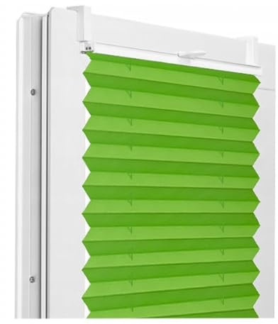 Fenster DEKOR - Plissee Klemmfix ohne Bohren Breite 45 cm x Höhe 150 cm - Fenster Plissees innen Grün - Faltrollo Blickdicht - Faltrollos einfach zu montieren - Blissett Rollo
