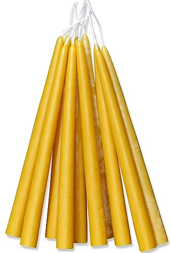 Figura Santa® Candele di cera d'api, set di 10 candele in 100% cera d'api, candele a punta di candela, altezza 25 cm, diametro 22 mm