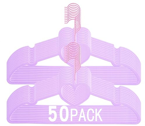 JIUXCF Paquete de 50 perchas de terciopelo morado claro, perchas de fieltro antideslizantes de alta calidad, ganchos giratorios de 360°, ganchos delgados que ahorran espacio, perchas de terciopelo