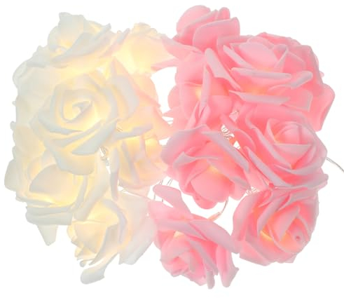 IMIKEYA Rosen Lichterkette, 3 Meter 20 Rose LED Lichterkette Blumen Girlande Schlafzimmer Innen Lichterkette Rosen mit Blumengirlande Für Hochzeit Weihnachtsbaum Geburtstag Festival