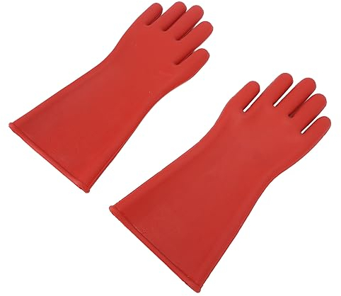 Uadme High Voltage Gloves, 12KV Insulated Electrician Rubber Gloves, Electrical Glove Thick Not for Dexterous Work, Safety Protective Work Electric Glove Insulating for Lineman Man Woman