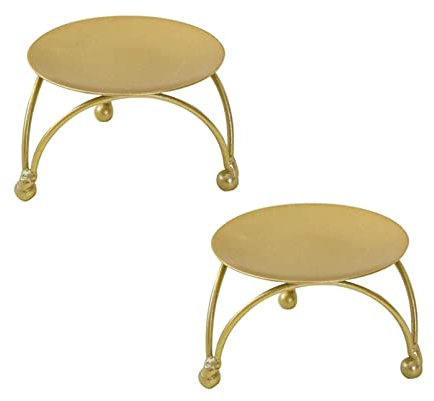 Bougeoir décoratif, bougeoir Chauffe-Plat, Lot de 2 bougeoirs Pilier en Fer, Bougies LED et Cire, bougeoir sur Pied, doré (Couleur : 2)