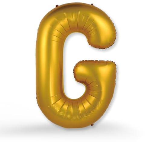 FUNXGO XXL Folienballon Buchstabe G Gold Matt – Riesen Buchstabenballon ca. 100 cm – Verstärktes Material – Für Helium & Luft – Perfekt für Geburtstag, Hochzeit & Party Deko - Ballon G Gold