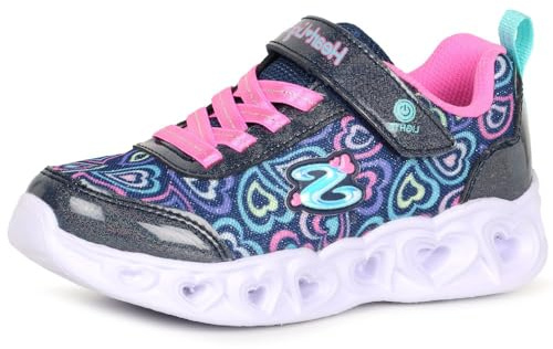 SKECHERS Girl's Heart Lights-Boogie Love Sneaker, Navy / mehrfarbig, 12 Little Kid